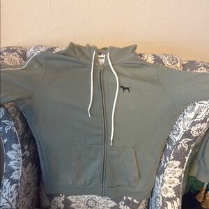 Victoria's Secret Green Zip Up Sweater